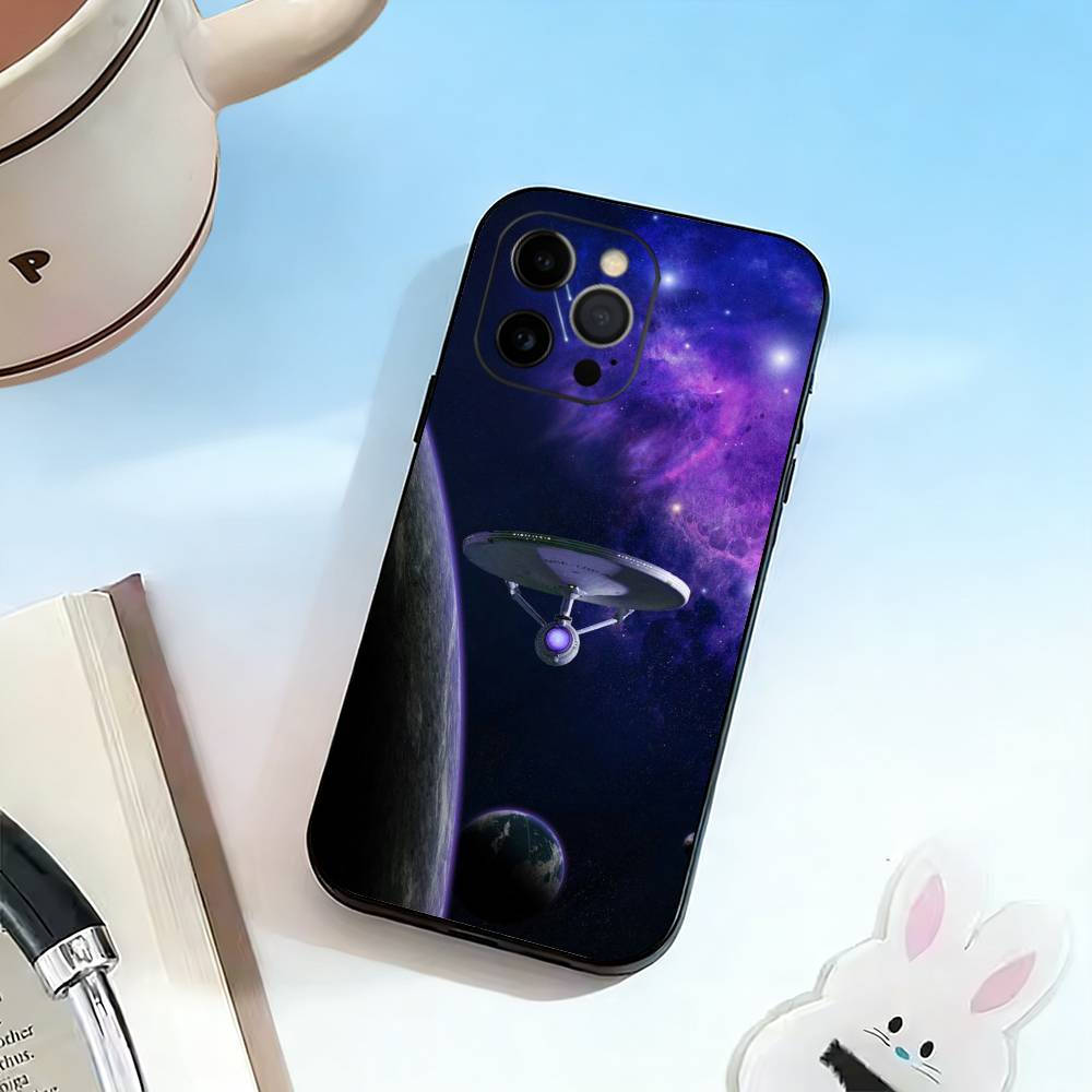 S-Star Trek Ships   Phone Case For iPhone 17,16,15,14,13,12,11 Plus,Pro Max,XS,Soft Silicone Black Cover