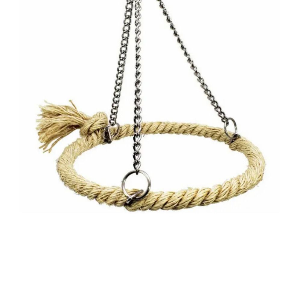 Bite Resistant Bird Rope Ring Swing Toys Metal Parrit Swing Stand Bird Hammock Perch  Home