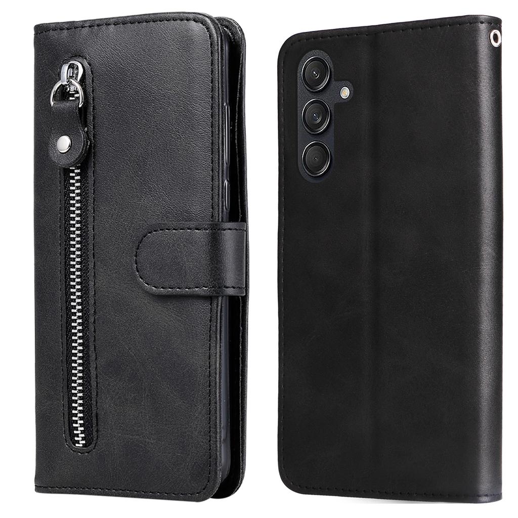 For Samsung Galaxy M55 5G/C55 5G/F55 5G Case Calf Texture Zipper Pocket Wallet Mobile Phone Cover
