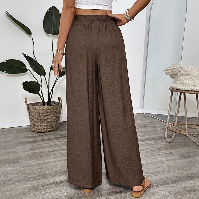 JKASHDK Women's Fashion Casual Solid Color Print High Waist Trousers Pants & Capris
