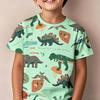 2026 Children's Clothing Cartoon Dinosaur 3D Printed Graphic Children's Boys' and Girls' Clothing Outdoor Play T-Shirts for Boys