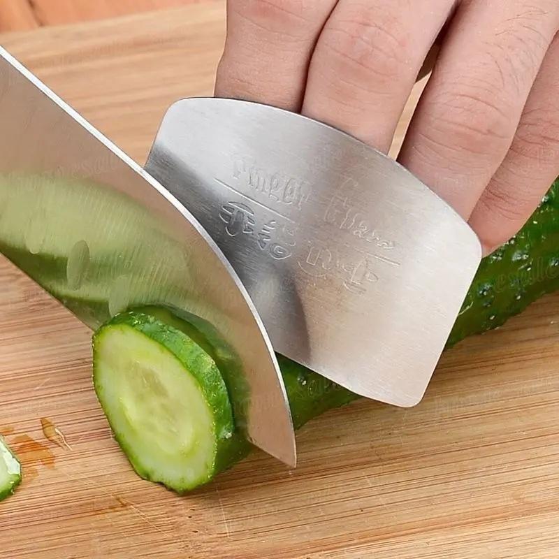 Finger Guard for Safe Cutting - 1PC Heavy-Duty Stainless Steel Anti-Cut Shield with Anti-Slip Grip for Cooking