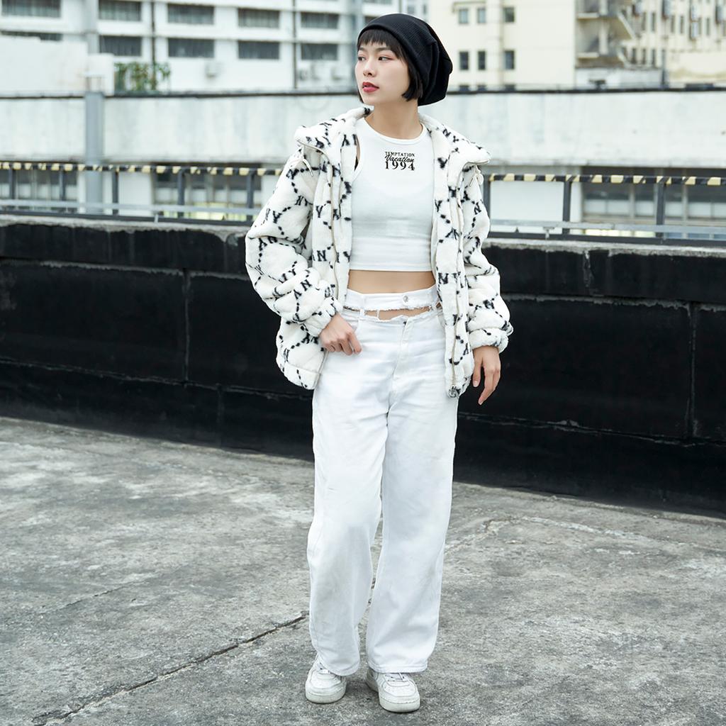 New MLB Old Flower Velvet Jackets Unisex Cream 3AFDM0226-50CRS