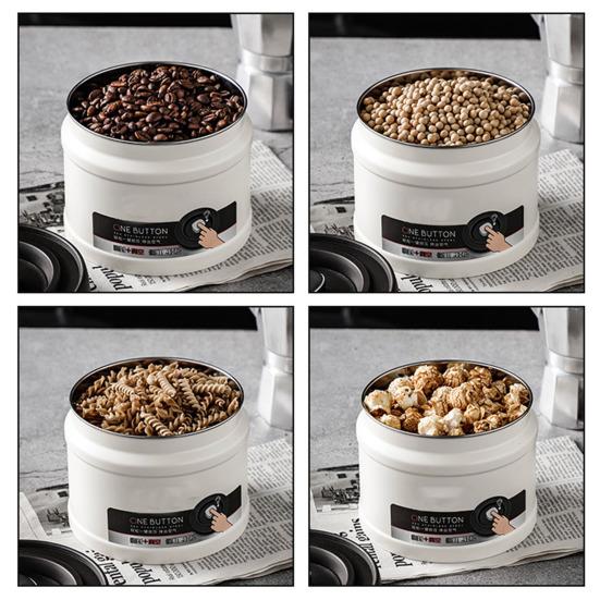 Stainless Steel Vacuum Storage Tank for Tea Leaves Moisture Proof & Dust-Proof Coffee Bean Container 750/1100ml Capacity Sealed Food Jar for Grain Nut