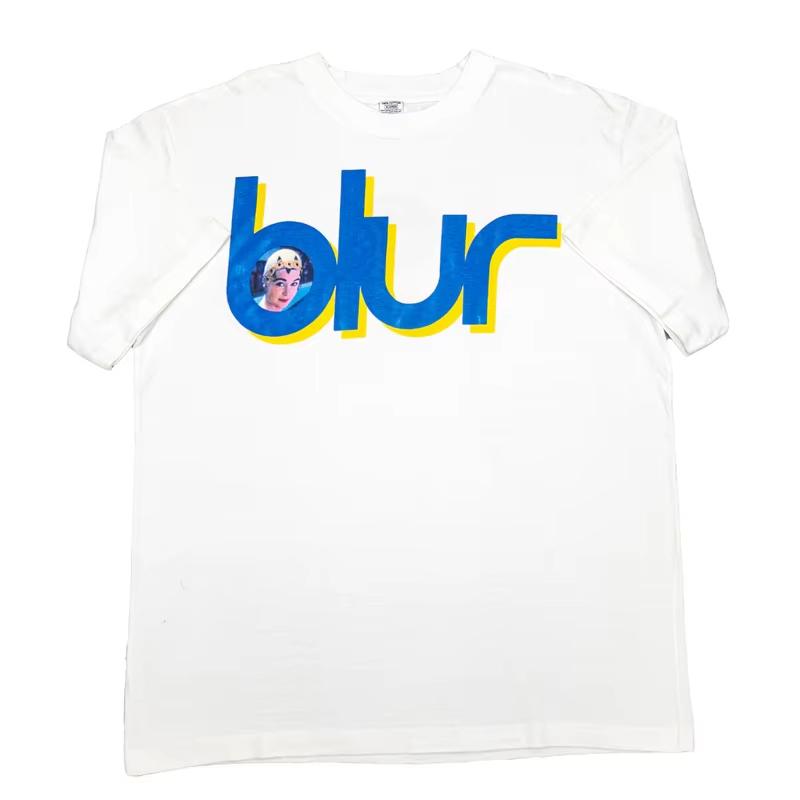 BLUR Fuzzy Band British Rock Punk Music Cotton Loose American Casual Direct Injection Short Sleeve T-Shirt Fashion Trend Casual