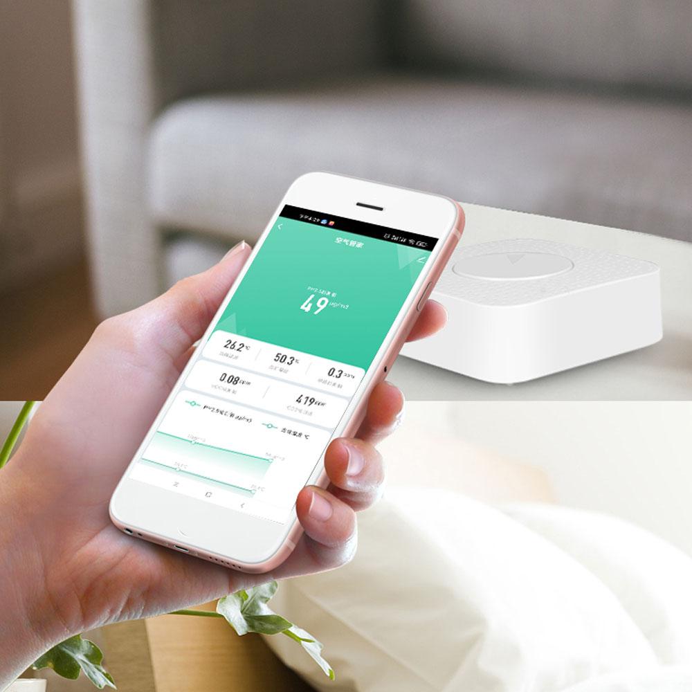 Tuya Zigbee Intelligent Air Housekeeper 6-in-1 Air Quality Monitor PM2.5/Formaldehyde/TVOC/CO2/Temperature/Humidity Detector