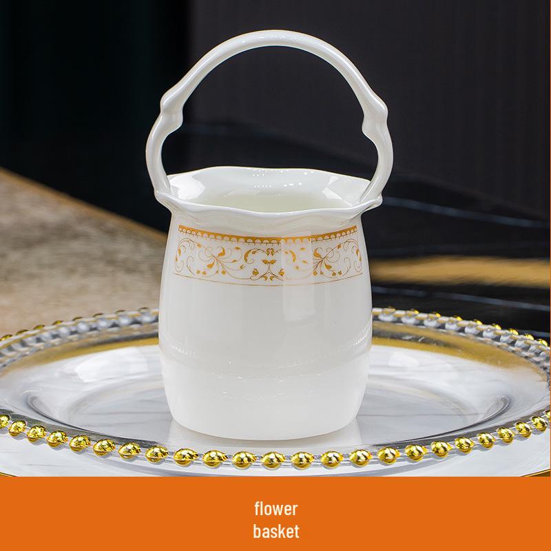 Sun Island Goldrand Bone China Tiefer Teller: Suppen-, Abendessen-, Reis- und Dessertteller - Elegantes Keramikgeschirr.