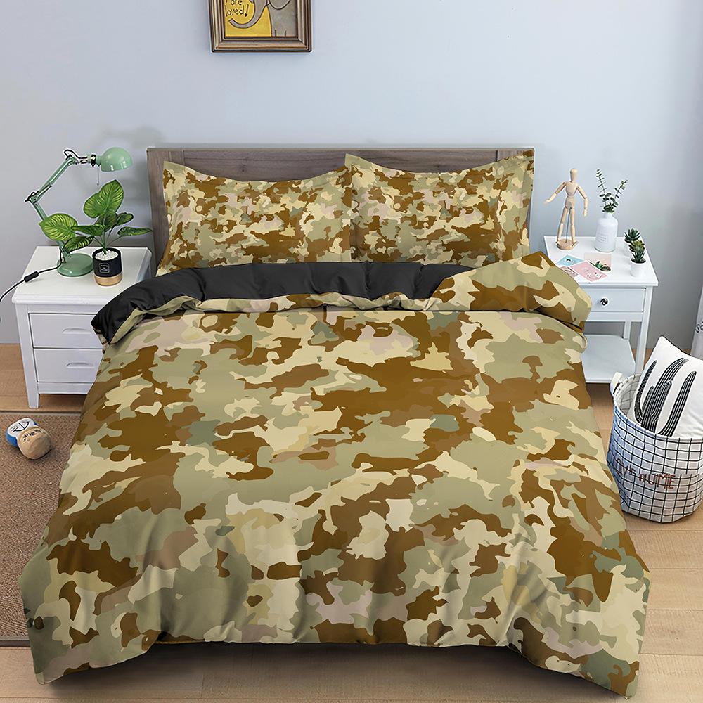 Classic Camouflage Pattern Bedding Three-Piece Quilt Cover