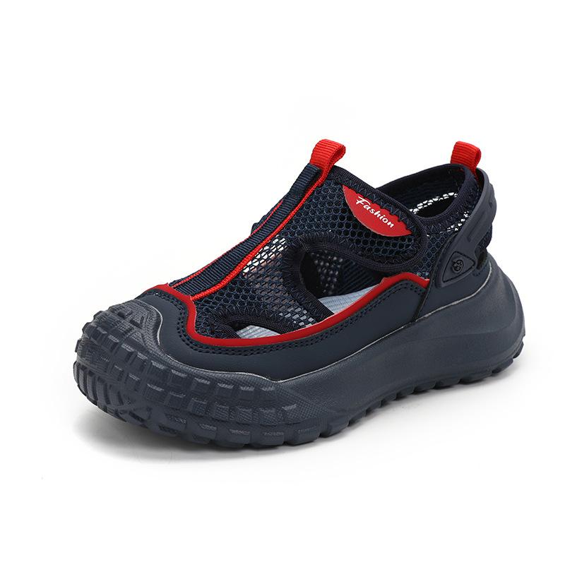 Kids Breathable Mesh Beach Sandals Toe Protection Non Slip Thick Sole Summer Outdoor Casual Shoes 26 чёрный