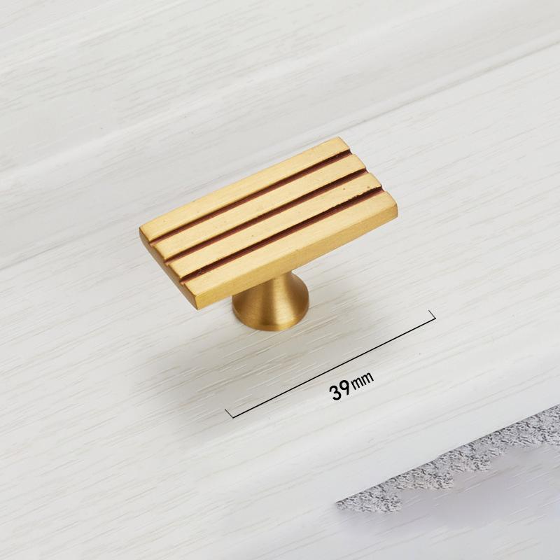 Modern Nordic Black Cabinet Handles Drawer Stripe Solid Brass Handle