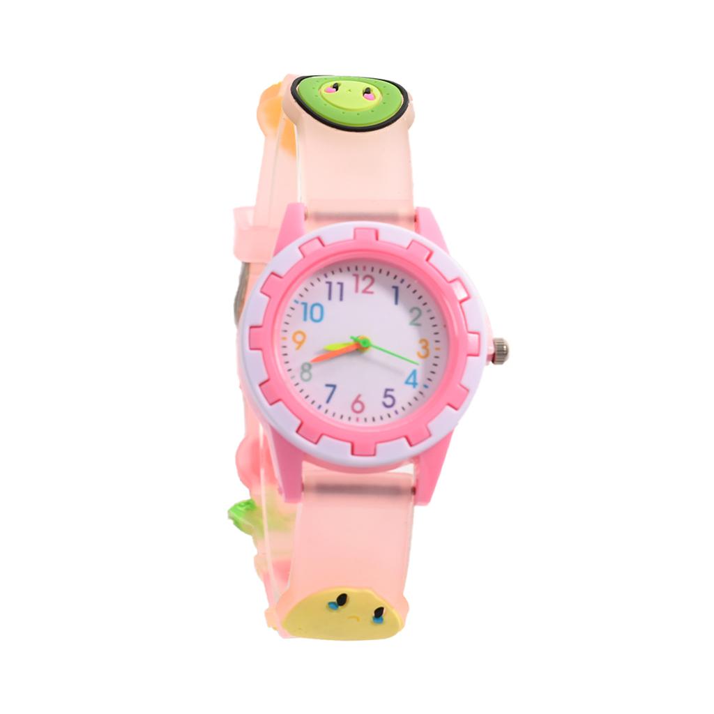 Fashionable and Cute Cartoon Pattern Silicone Strap Colorful Dial Children's Quartz Watch, Suitable for Daily Wear, Christmas Gi