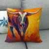 Cow-Themed Color Oil Painting Digital Printing Short Plush Pillow Covers For Car Sofa Office Cushion Cover Home Goods