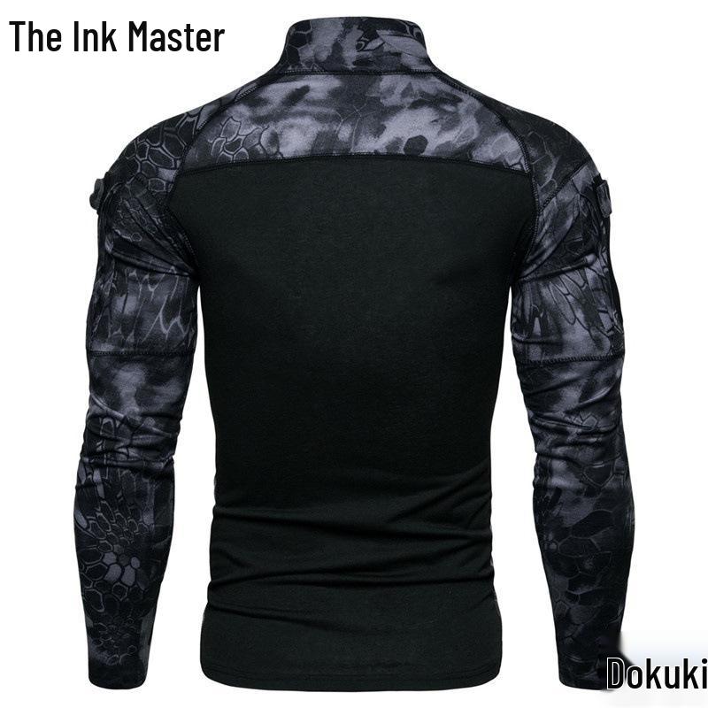2023 Men's European Military Style Camouflage Long Sleeve Fitness T-shirt