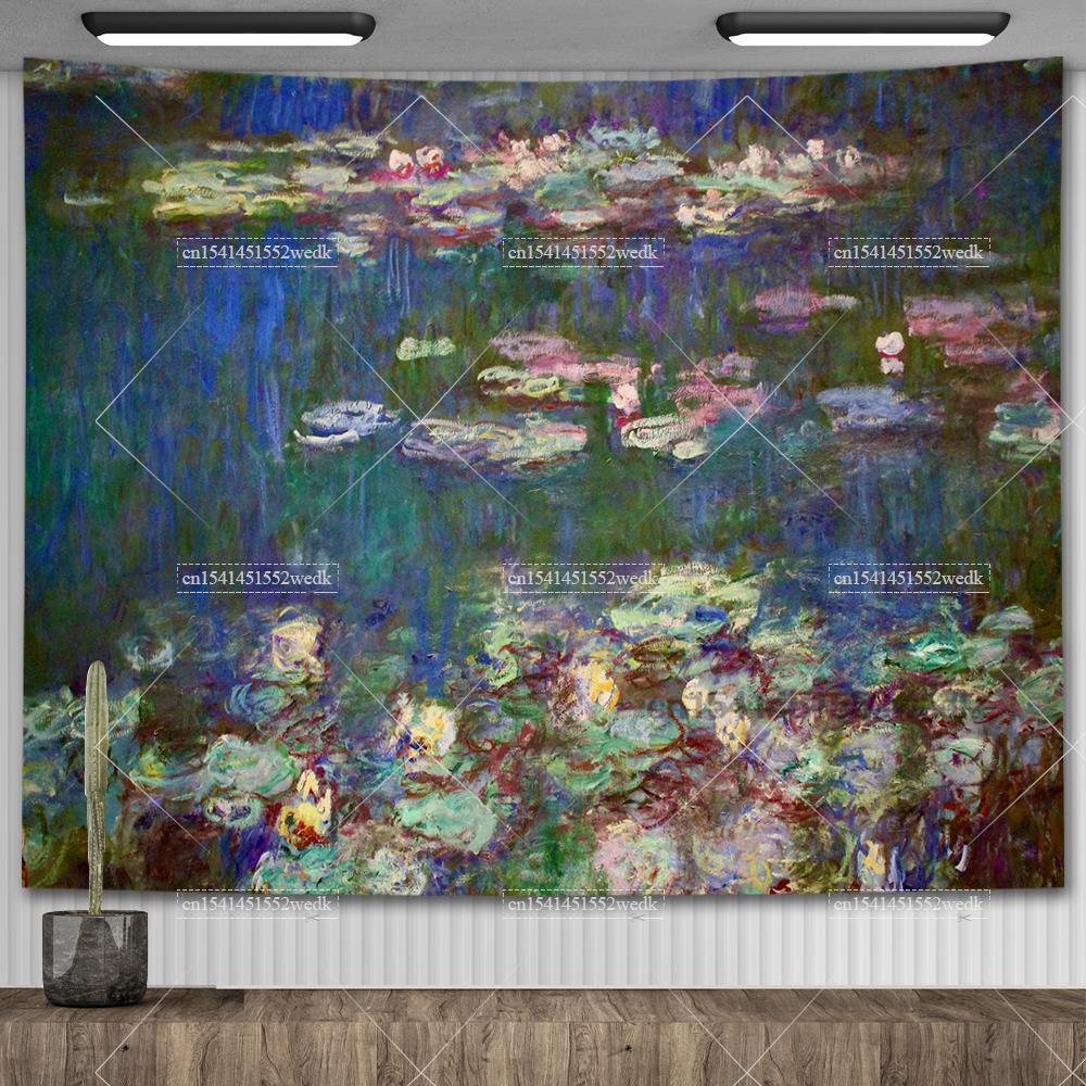Claude Monet Lilia Wodna Obraz Olejny Gobelin Wiszący na Ścianie Estetyczny Wystrój Pokoju Dzieło Sztuki Gobelin Krajobrazowy Dekoracja Sypialni