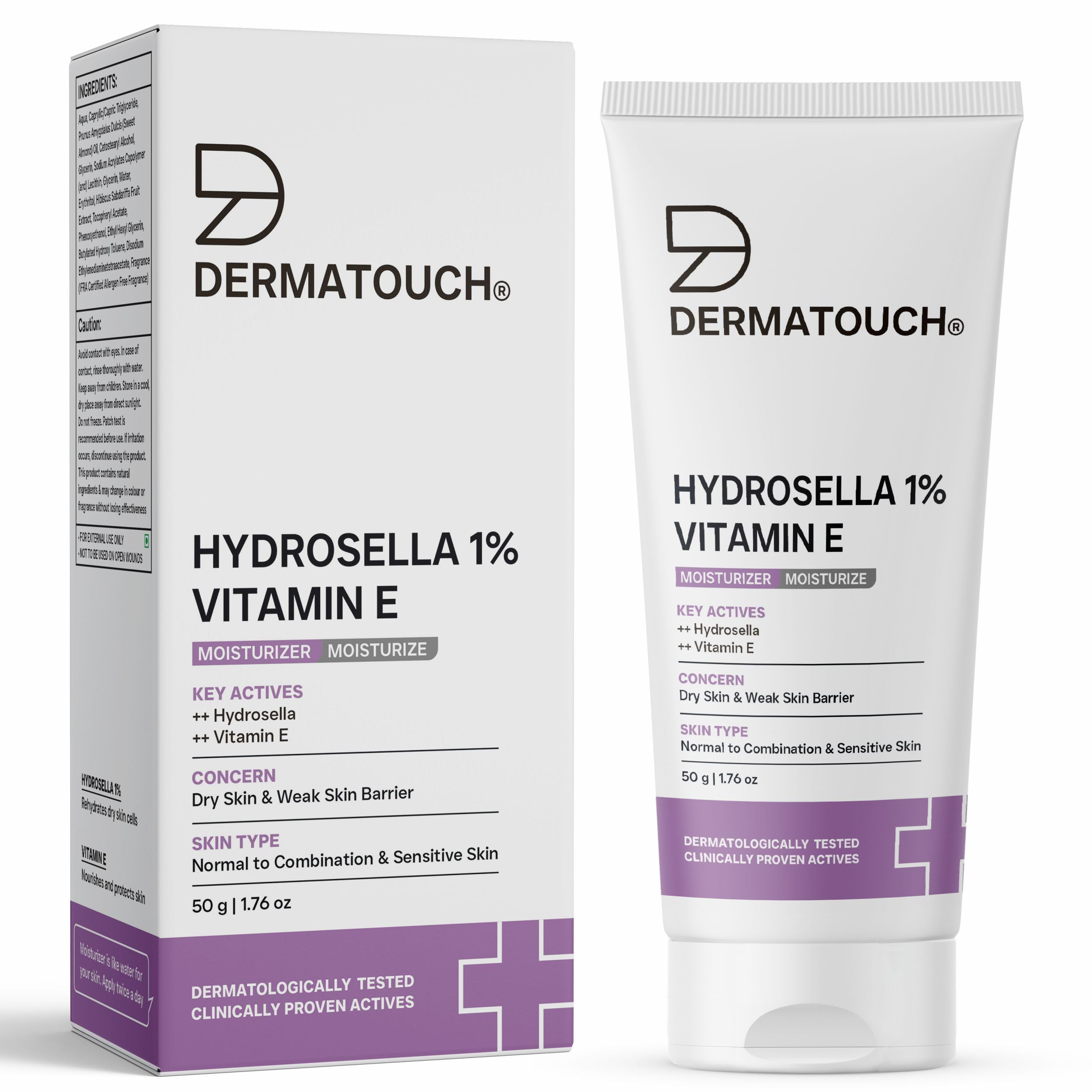 DERMATOUCH Vitamin E Moisturizer For Face | Daily Moisturizer Cream For Body | For All Skin Type | 50g