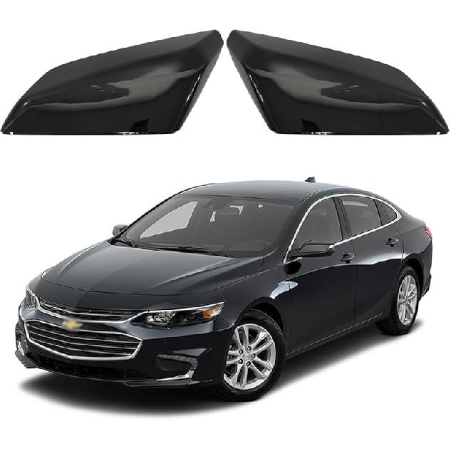 Fit For Chevrolet Malibu Side Mirror Cover, Fit For 2016 2017 2018 2024 2025 Chevy Malibu Passenger Driver Side Glossy Black 84026842 84026841