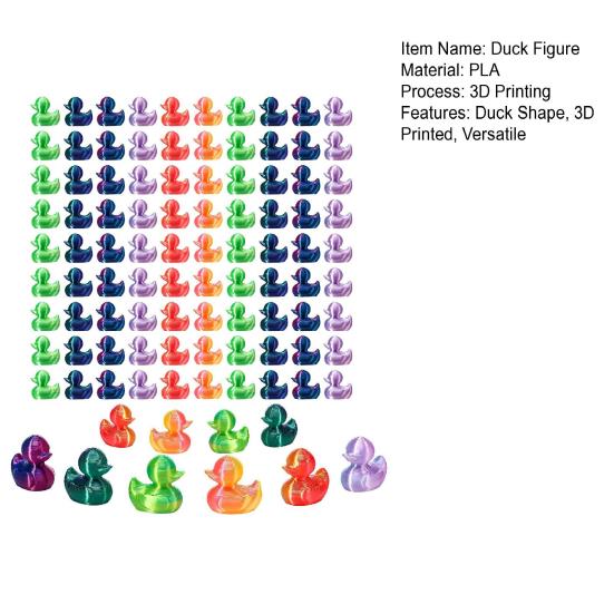 100 stk 3D-printede Mini Andefigurer Realistisk Design DIY Håndverk Mini Andefigur Eventyrhage Dekorasjon