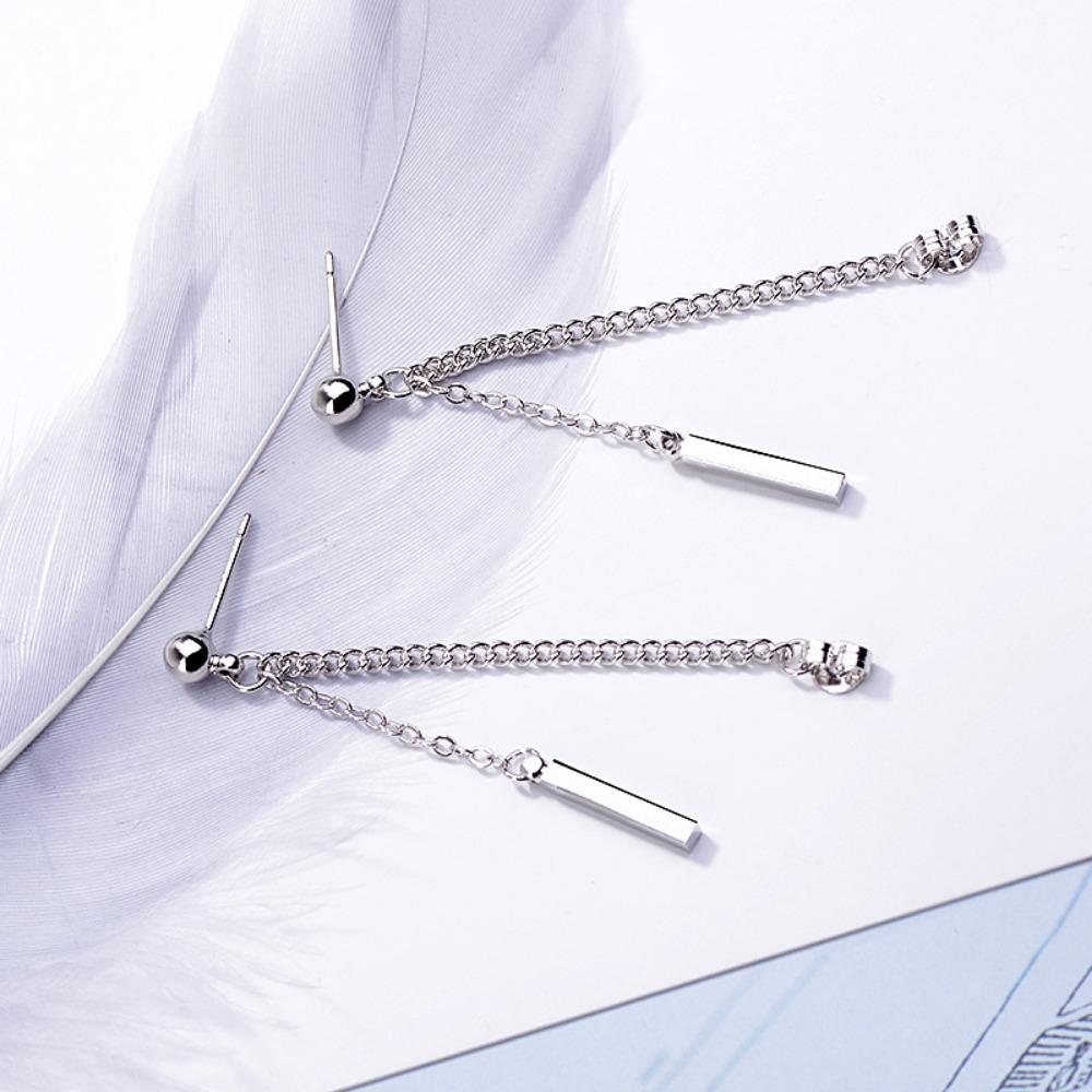 Charm Long Chain Tassel Dangle Earrings for Women Temperament Silver Color Stainless Steel Ear Line Jewelry Korea Fashion