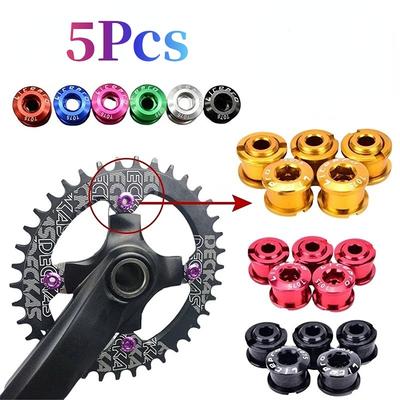 5 sztuk rower mtb śruby koła łańcuchowego jazda na rowerze tarcza koła śruba ze stopu 7075 pojedyncze/podwójne śruby tarczowe do roweru szosowego do części mechanizmu korbowego