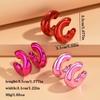 Metallic Color Acrylic Chunky C-shape Hoop Earrings for Women New Irregular Geometric Huggies Earring Glossy Jewelry
