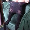 Glänzende weiße Spitze Open Crotch Strumpfhose - Schwarze durchsichtige Strümpfe für Damen