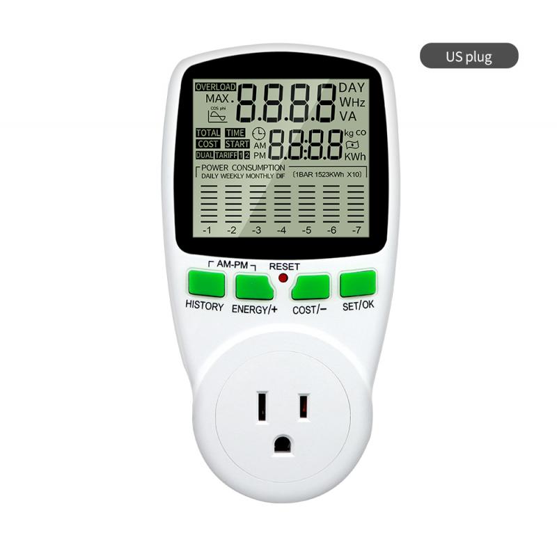 

Eu/us/uk Plug Smart AC Power Meter Ваттметр Платіжна розетка Тип вилки Цифровий РК-дисплей Напруга Поточний частота Монітор електроенергії US