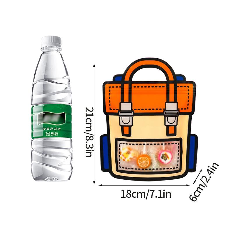 12/1PCS  Creative Gifts Packaging Bags Cartoon School Bag Shape Candy Zip Lock Biscuit Packaging Bag Stand Up Snack Gift Bag