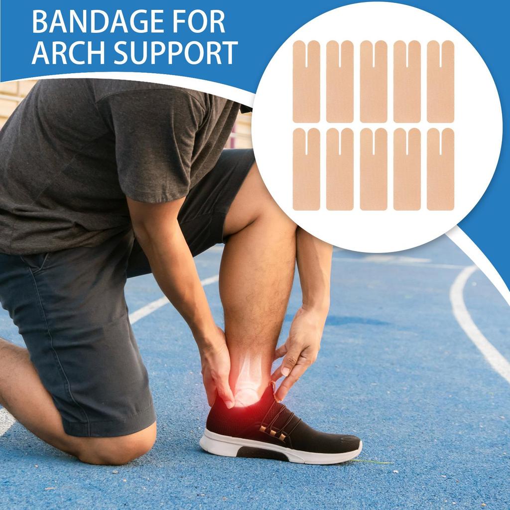 Ankle Support Tape 10-Pieces Muscle Support Ankle Protection Strips For Running Hiking Sports Jumping Playing Training