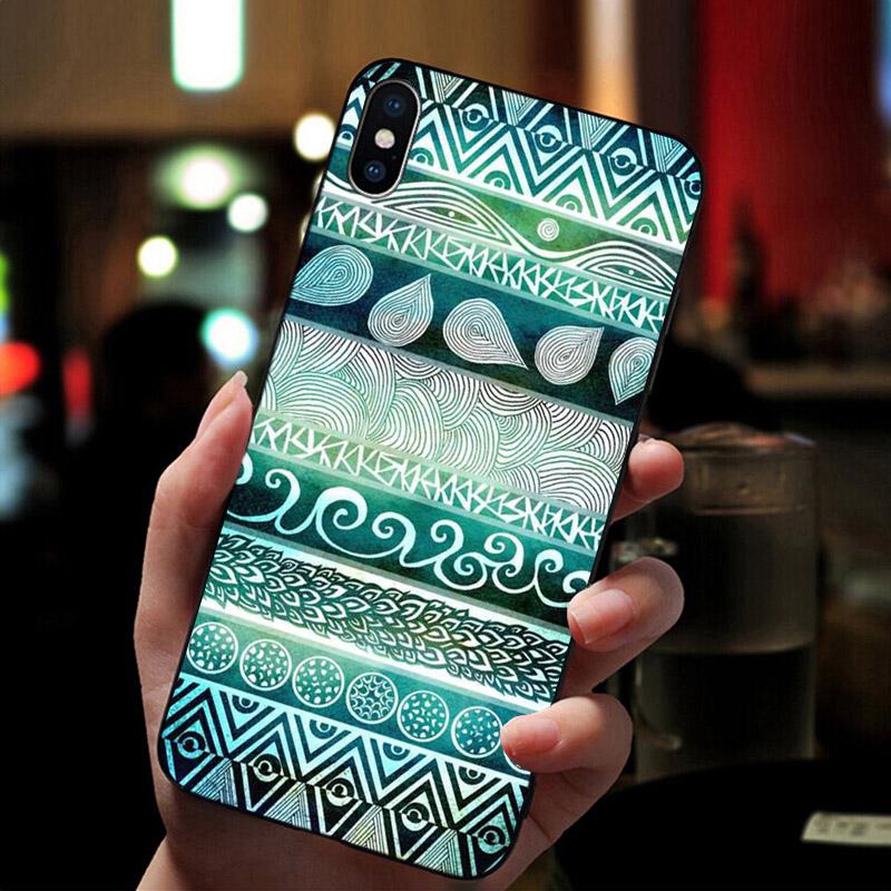 Soft Phone Case Pastel Tribal Aztec Triangle On Nebula Cover For Apple iPhone 11 Pro Max XS SE 2020 X XR 6S 6 7 8 Plus 5S Shell