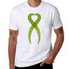 Lime Green Color NonHodgkins Lymphoma Ribbon TShirt Tough Fabric Work Tee