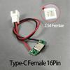 1/2/5PCS Typec Female 16pin Connector with1.25/2.0/2.54 Wire USB Male Plug Electric Terminals Welding DIY Charge Cable PCB Board