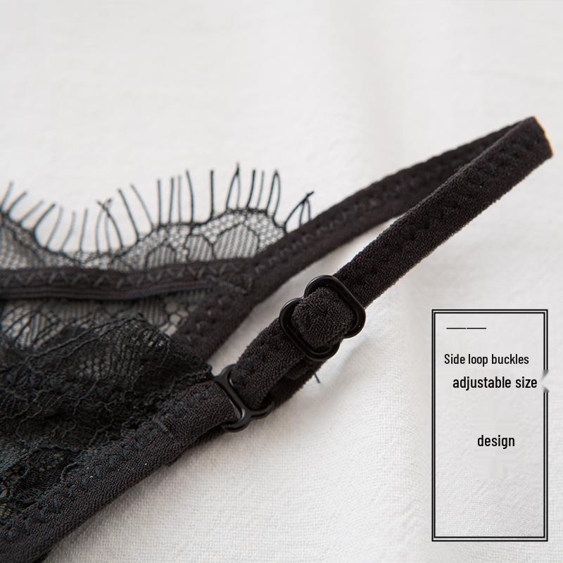 Hot-Selling Seductive Lace Thong Panties: Eyelash Lace, Transparent Design, Cotton Crotch