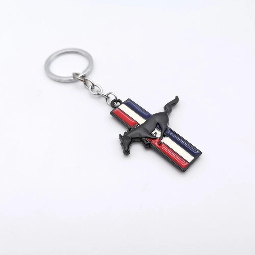 Car Sticker 2026 Ford New 2025 Hot 1Pc Metal 3D Car Styling Keychain Running Horse Emblem Badge Keychain Keyring Key Chain for F