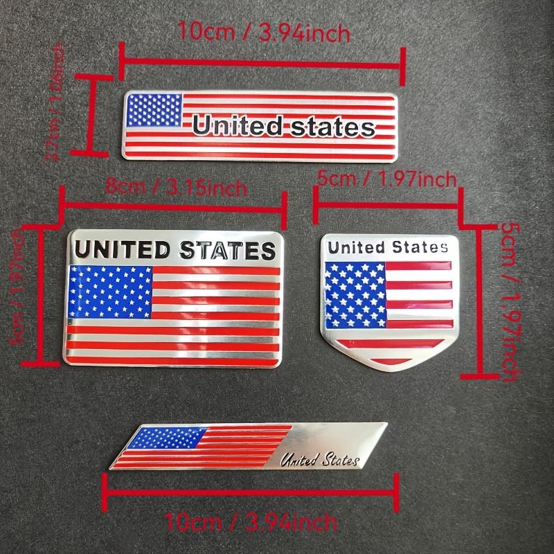 1 Stück Amerikanische Flagge Vereinigte Staaten Logo Aluminiumlegierung Autoaufkleber Motorrad Metall Autoaufkleber Karosserie Dekorationsaufkleber
