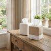 Cotton Thread Woven Tissue Box Rustic Roll Holder Multi-functional Napkin Storage Box  Living Room