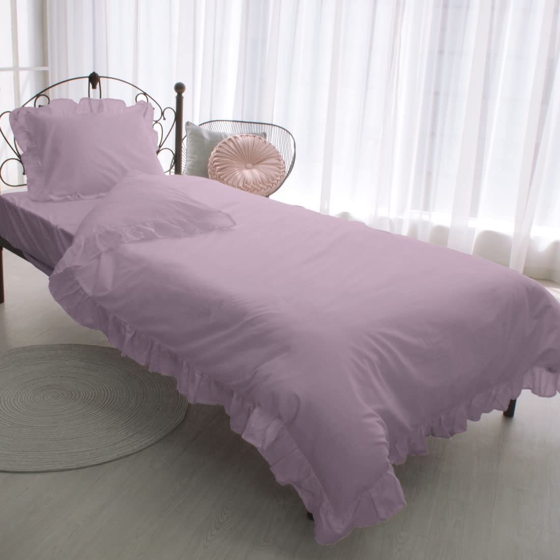

Seafield Cotton Voluminous Ruffle Duvet Cover Queen Mocha Includes and Duvet Machine Cottonbird 100% 3-Piece Set, Size, Pink, Pillowcases, Sheets,