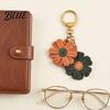 Small Floral Pendant Keychain Double Chrysanthemum Design Retro Style Soft