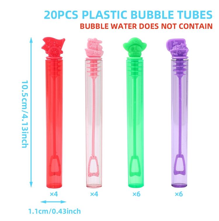 10/20pcs Pirate Themed Colorful Bubble Tubes Buubble Wand Empty Tube for Kids Birthday Party Favors Pinata Filler Toys Gifts