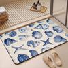 Pattern Mediterranean Shell Floor Mat Diatomite Bath Mat, Quick Dry, Absorbent, Multi-Scene Mat