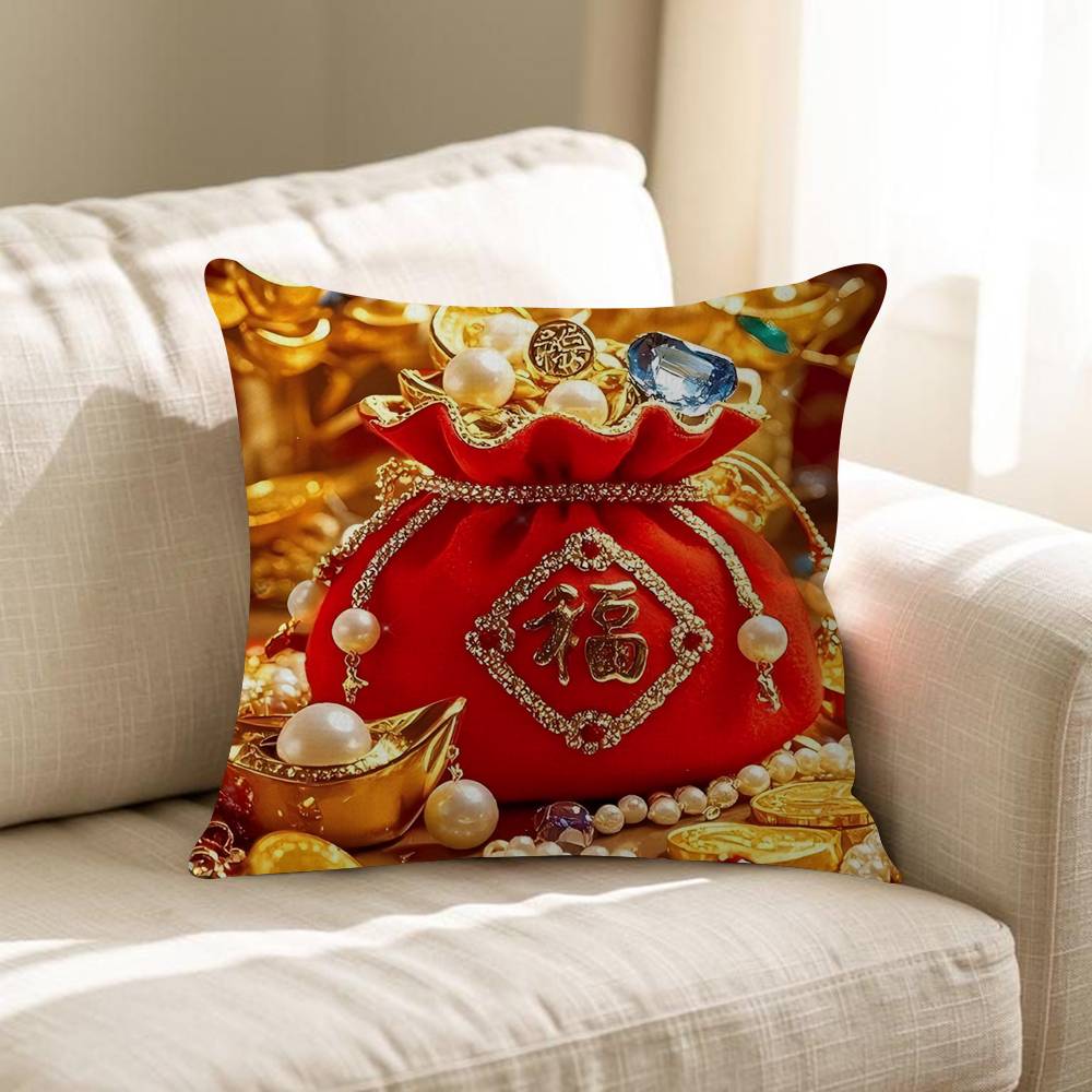 Chinese Lucky Bag Cushion Cover Pillow Cover Decor Pillowcase Printed Cushion Case For Couch