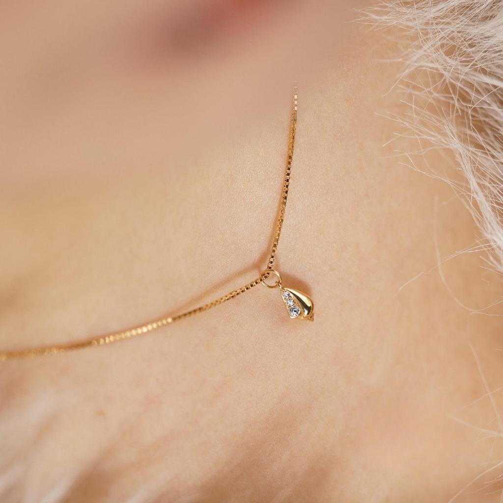 18K Gold Plated Sterling Silver Diamond Clavicle Chain for Women