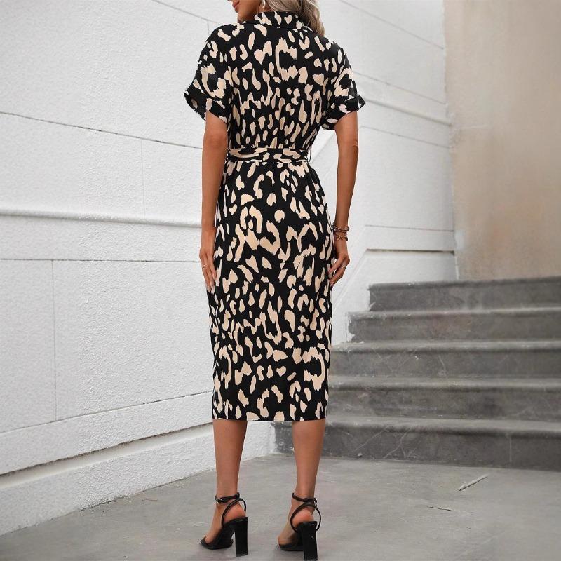 Women's Spring Summer Small Floral Short-sleeved Dress