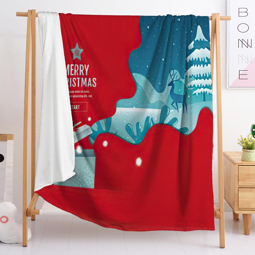 Flannel Blanket Bedroom Blanket European And American Blanket Digital Printing Christmas Blanket Bedroom