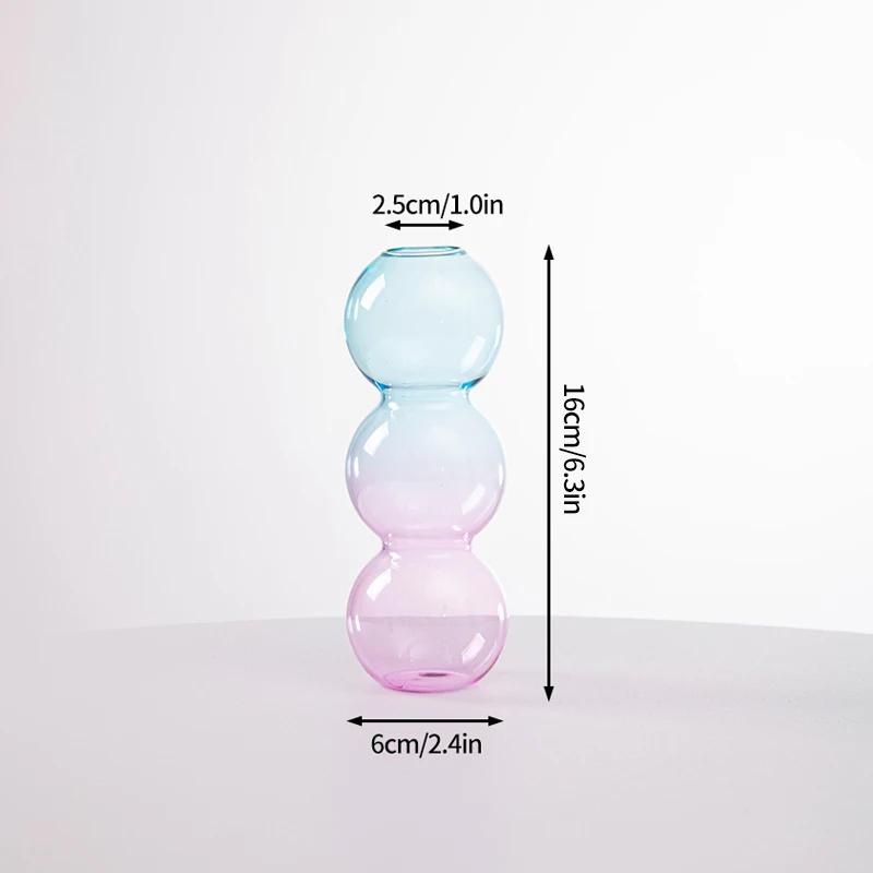 Glass Bubble Vase Flower Arrangements Vase Green Plants Hydrocuring Bottle Office Desk Ornaments Bubble Decorative Vase