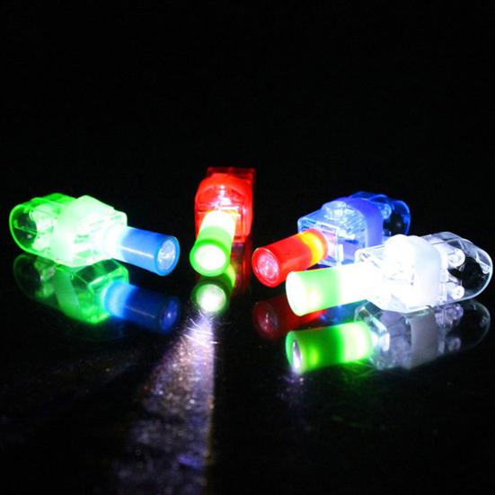 10Pcs Finger Lamp Long-Lasting LED Projection Finger Light Toys Elastic Band