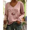 Western Women'S Fashion Casual Long Sleeve V-Neck Base T-Shirt