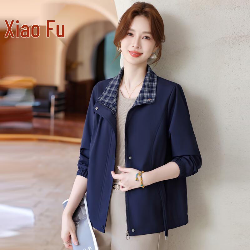 Elegant Mid-Aged Women s Spring Zip-Up Jacket 3XL
