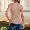 Women Tops Round Neck Short Sleeves Waffle Texture T-shirt Pure Color Loose Fit Knitted