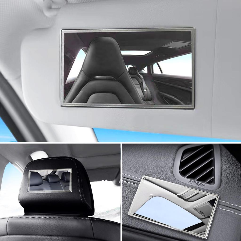 Car Sun Visor Vanity Stainless Steel Auto Makeup Unbreakable Rearview Sunshade Cosmetic Mirror Mirror, Mirror,