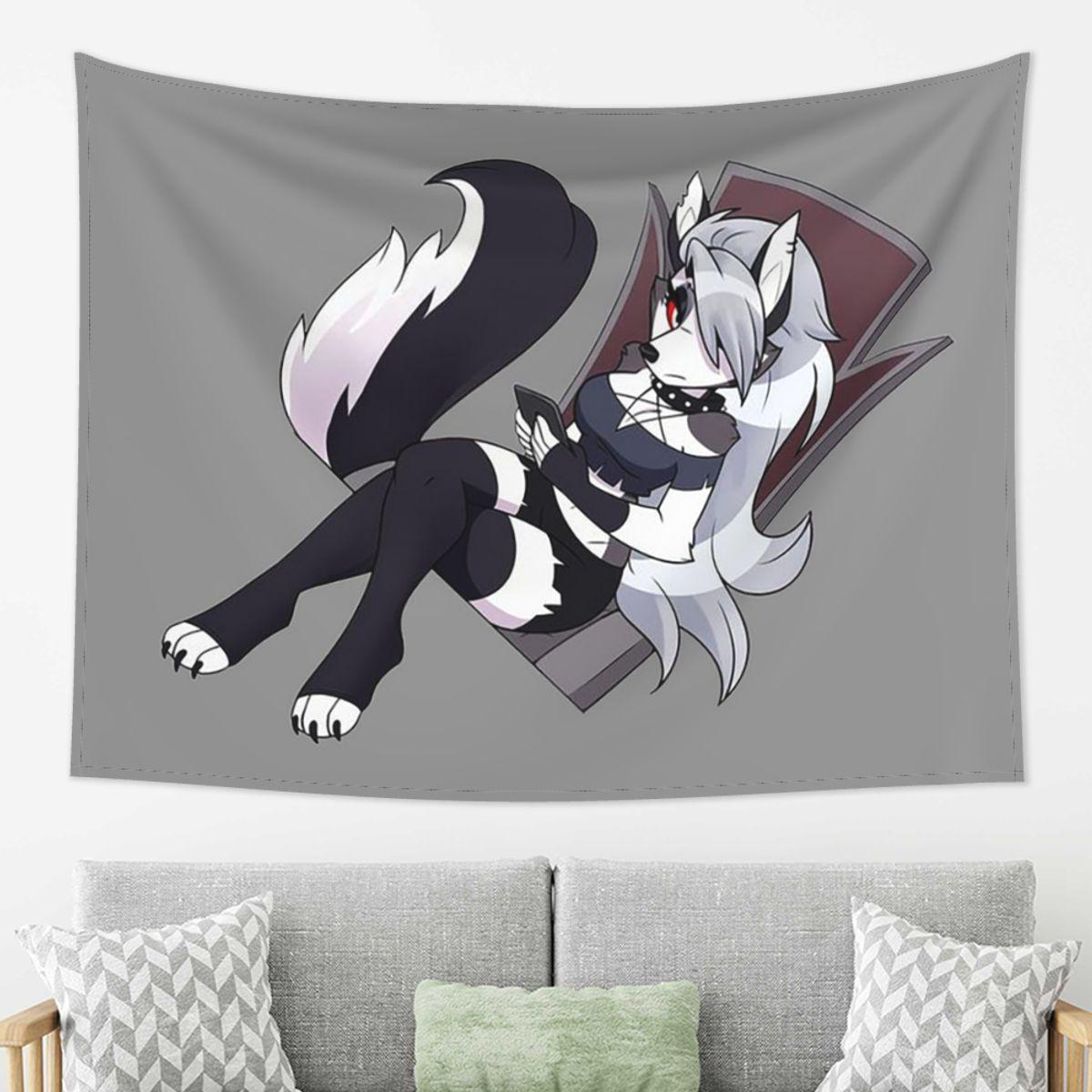 

Helluva Boss Loona Tapestry Wall Hanging Aesthetic Home Decoration Tapestries for Dorm Room 74x94cm(29x37in)